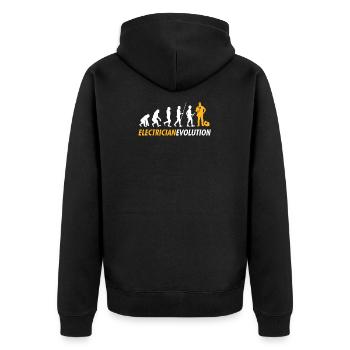 Elektriker Elektroniker Elektromeister - Unisex Premium Bio Zip Hoodie - Schwarz - Hinten - Nico (187cm)