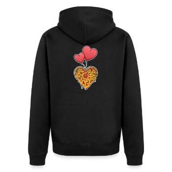 L'amour de la pizza pour les amateurs de pizza - Veste à capuche bio Premium Unisexe - noir - Dos - Nico (187cm)