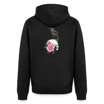 Corbeau Gothik goth mort mort Skull Punk - Veste à capuche bio Premium Unisexe - noir - Dos - Nico (187cm)