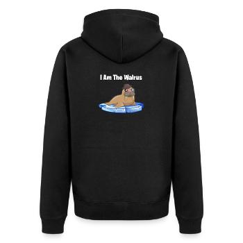 I Am The Walrus - I am the Walrus - Unisex Premium Organic Zip Hoodie - black - Back - Nico (187cm)