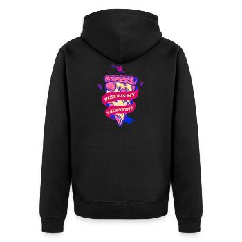 La pizza est mon cadeau drôle de Saint-Valentin pour la Saint-Valentin - Veste à capuche bio Premium Unisexe - noir - Dos - Nico (187cm)