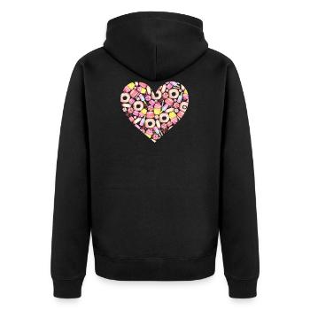 Cadeau d'amour rempli de bonbons colorés - Veste à capuche bio Premium Unisexe - noir - Dos - Nico (187cm)