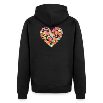 Birthday heart filled with flowers colorful - Unisex Premium Organic Zip Hoodie - black - Back - Nico (187cm)