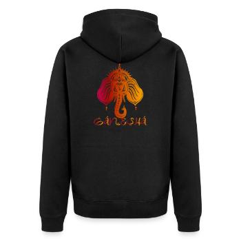 Ganesha Dieu Hindou hindou - Veste à capuche bio Premium Unisexe - noir - Dos - Nico (187cm)