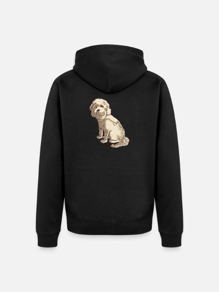 Cockapoo Hundezeichnung eines Cockapoo - Unisex Premium Bio Zip Hoodie - Schwarz