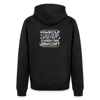 golf - Unisex Premium Organic Zip Hoodie - black - Back - Nico (187cm)