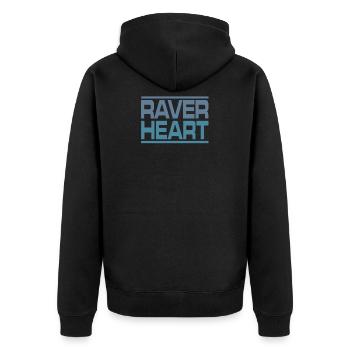 Raver rave techno - Veste à capuche bio Premium Unisexe - noir - Dos - Nico (187cm)