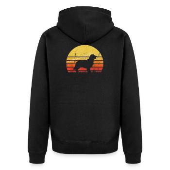 Vintage Retro Golden Retriever Silhouette - Unisex Premium Bio Zip Hoodie - Schwarz - Hinten - Nico (187cm)