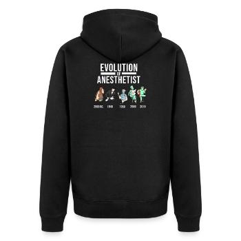 Anesthesia Lustig Arzt und Anästhesist Geschenk - Unisex Premium Bio Zip Hoodie - Schwarz - Hinten - Nico (187cm)