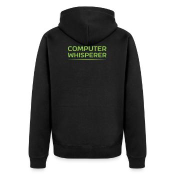 Computer Whisperer Nettes IT-Support-Geschenk - Unisex Premium Bio Zip Hoodie - Schwarz - Hinten - Nico (187cm)
