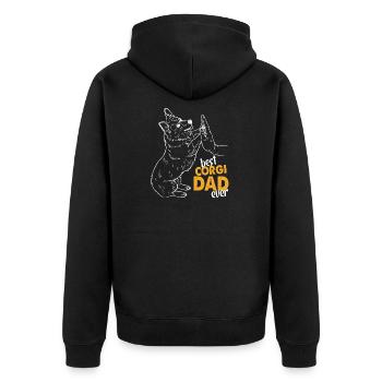 Best Corgi Dad Ever - Unisex Premium Organic Zip Hoodie - black - Back - Nico (187cm)