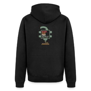 Design Slice Print Repeat 3D Printing Gift Printer - Unisex Premium Organic Zip Hoodie - black - Back - Nico (187cm)
