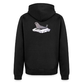 Des enfants phoques mignons offrent des animaux de l'Arctique - Veste à capuche bio Premium Unisexe - noir - Dos - Nico (187cm)