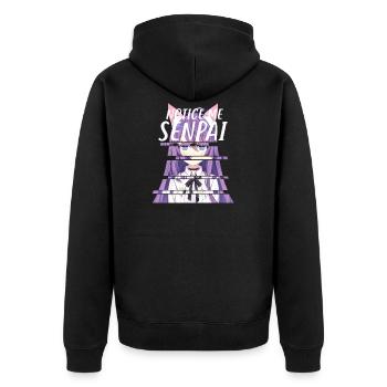 Notice Me Senpai - Japanese Anime - Unisex Premium Organic Zip Hoodie - black - Back - Nico (187cm)
