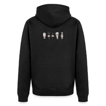 Frisör Friseur Friseurin Friseuse Frisöse Geschenk - Unisex Premium Bio Zip Hoodie - Schwarz - Hinten - Nico (187cm)
