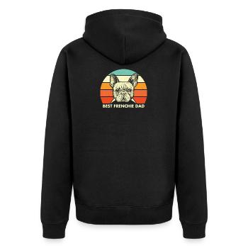Meilleur Frenchie Dad Vintage Men Boys French Bulldog - Veste à capuche bio Premium Unisexe - noir - Dos - Nico (187cm)