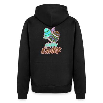 Easter Easter Happy Easter Easter Eggs - Unisex Premium Organic Zip Hoodie - black - Back - Nico (187cm)
