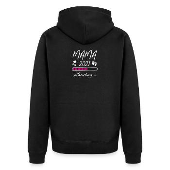Mom 2021 - Unisex Premium Organic Zip Hoodie - black - Back - Nico (187cm)