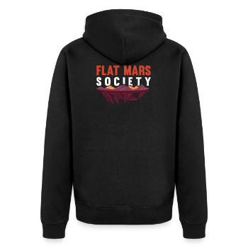 Flat Mars Society Funny Gift Parody Red Planet - Unisex Premium Bio Zip Hoodie - Schwarz - Hinten - Nico (187cm)