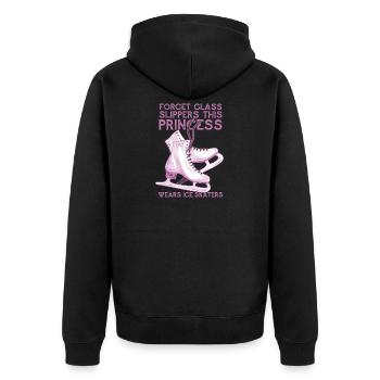 Eiskunstlauf Eiskunstläuferin Schlittschuhe - Unisex Premium Bio Zip Hoodie - Schwarz - Hinten - Nico (187cm)