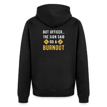 Auto Spruch lustig - Unisex Premium Bio Zip Hoodie - Schwarz - Hinten - Nico (187cm)