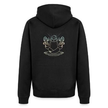Yoga paresseux - Veste à capuche bio Premium Unisexe - noir - Dos - Nico (187cm)
