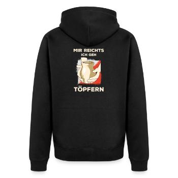 Töpferer Töpferin Töpferei Geschenk Töpfern - Unisex Premium Bio Zip Hoodie - Schwarz - Hinten - Nico (187cm)
