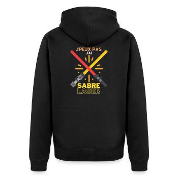 Je Peux Pas J'ai Sabre Laser Lumineux Rouge épée - Veste à capuche bio Premium Unisexe - noir - Dos - Nico (187cm)
