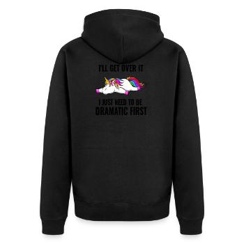 Je vais m'en remettre drôle en disant cadeau de licorne - Veste à capuche bio Premium Unisexe - noir - Dos - Nico (187cm)