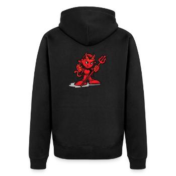 Le petit diable rouge - Veste à capuche bio Premium Unisexe - noir - Dos - Nico (187cm)
