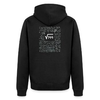 Enfants Racine Carrée De 144 Cadeau D'anniversaire 12 Ans - Veste à capuche bio Premium Unisexe - noir - Dos - Nico (187cm)