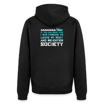 Boating ship captain boat - Unisex Premium Organic Zip Hoodie - black - Back - Nico (187cm)