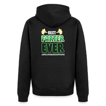 Funny bonus stepdad design for stepfather - Unisex Premium Organic Zip Hoodie - black - Back - Nico (187cm)