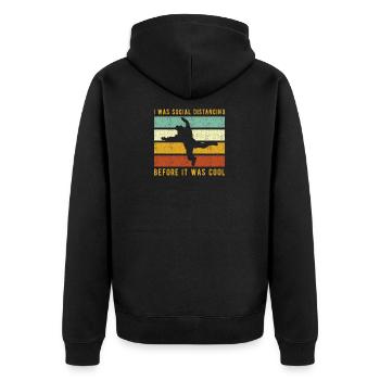 Fallschirmspringer Fallschirmspringen - Unisex Premium Bio Zip Hoodie - Schwarz - Hinten - Nico (187cm)