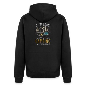 Camping Camper Spruch lustig Geschenk - Unisex Premium Bio Zip Hoodie - Schwarz - Hinten - Nico (187cm)