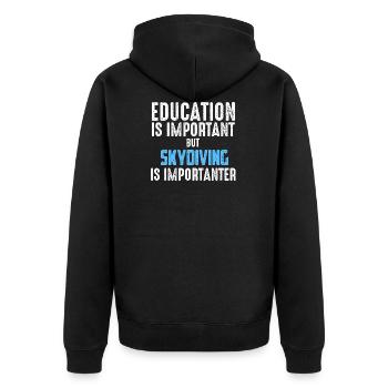 Skydiving - Unisex Premium Bio Zip Hoodie - Schwarz - Hinten - Nico (187cm)