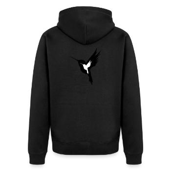 Colibri - noir et blanc - Veste à capuche bio Premium Unisexe - noir - Dos - Nico (187cm)