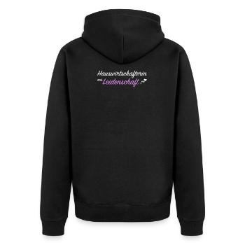 Hauswirtschafterin Hauswirtschaft Geschenkidee - Unisex Premium Bio Zip Hoodie - Schwarz - Hinten - Nico (187cm)