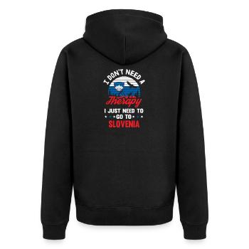Drapeau de thérapie de la Slovénie cadeau rétro des Balkans - Veste à capuche bio Premium Unisexe - noir - Dos - Nico (187cm)