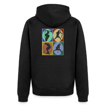 Scooter - Unisex Premium Bio Zip Hoodie - Schwarz - Hinten - Nico (187cm)