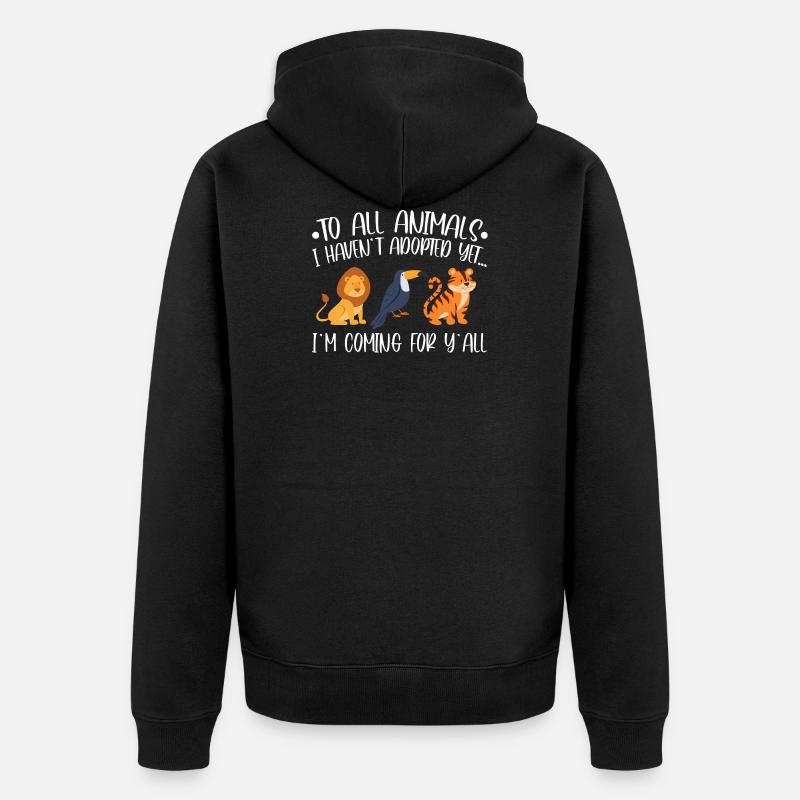 Adoption d'animaux - Veste à capuche bio Premium Unisexe - noir