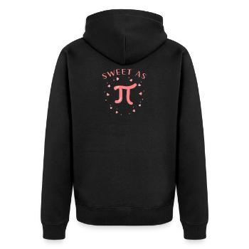 Pi math math valentine's day - Unisex Premium Organic Zip Hoodie - black - Back - Nico (187cm)