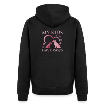 Dogs Mom Dog Mama Saying - Unisex Premium Organic Zip Hoodie - black - Back - Nico (187cm)
