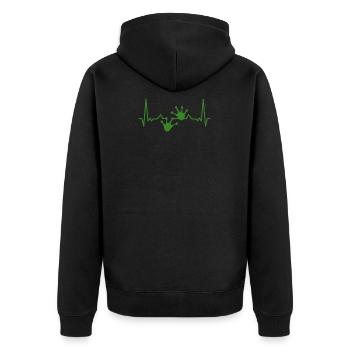 Gecko Echse Herzschlag Eidechse Haustier Reptil - Unisex Premium Bio Zip Hoodie - Schwarz - Hinten - Nico (187cm)