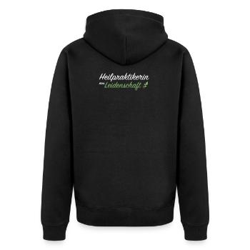 Heilpraktikerin Naturheilkunde Physio Geschenkidee - Unisex Premium Bio Zip Hoodie - Schwarz - Hinten - Nico (187cm)