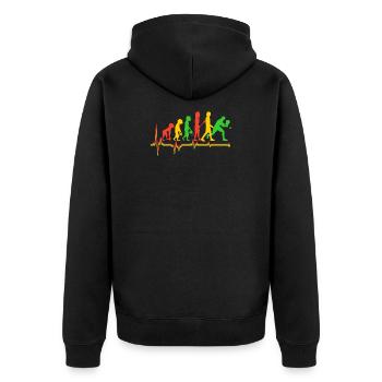 Ping Pong Geschenk Tischtennis Geschenk Ping Pong - Unisex Premium Bio Zip Hoodie - Schwarz - Hinten - Nico (187cm)