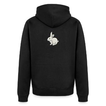 Nettes Häschen handgezeichnetes Kaninchen - Unisex Premium Bio Zip Hoodie - Schwarz - Hinten - Nico (187cm)