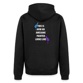 Painter And Painter Painter Gifts - Unisex Premium Organic Zip Hoodie - black - Back - Nico (187cm)