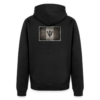 Barbados - Unisex Premium Bio Zip Hoodie - Schwarz - Hinten - Nico (187cm)