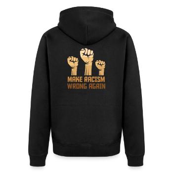 Black Make Racism Wrong Again - Veste à capuche bio Premium Unisexe - noir - Dos - Nico (187cm)